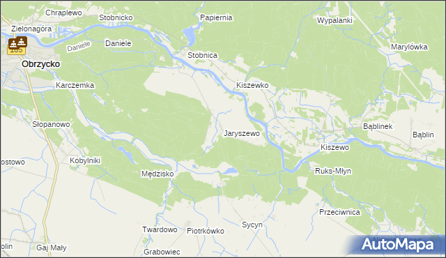 mapa Jaryszewo, Jaryszewo na mapie Targeo