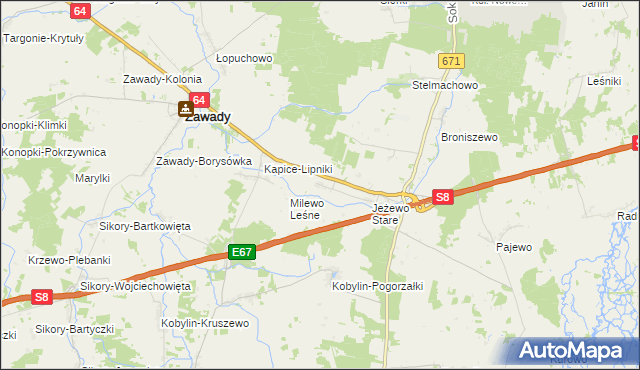 mapa Jeżewo Nowe, Jeżewo Nowe na mapie Targeo