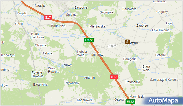mapa Józefów gmina Górzno, Józefów gmina Górzno na mapie Targeo