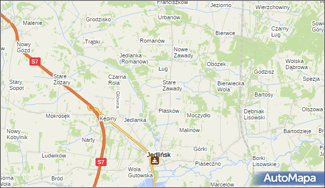 mapa Józefów gmina Jedlińsk, Józefów gmina Jedlińsk na mapie Targeo