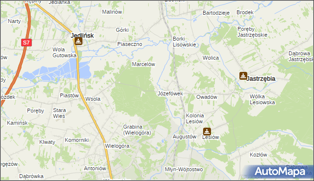 mapa Józefówek, Józefówek na mapie Targeo