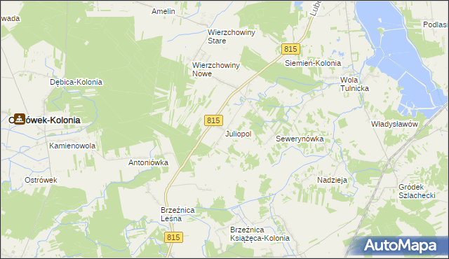 mapa Juliopol gmina Siemień, Juliopol gmina Siemień na mapie Targeo