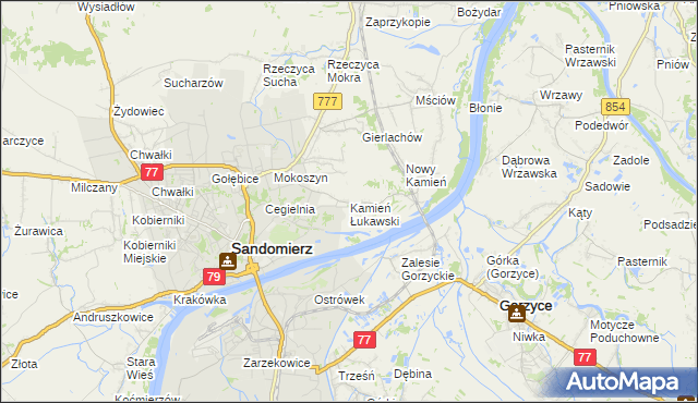 mapa Kamień Łukawski, Kamień Łukawski na mapie Targeo