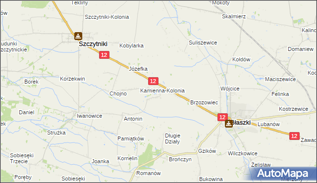 mapa Kamienna-Wieś, Kamienna-Wieś na mapie Targeo