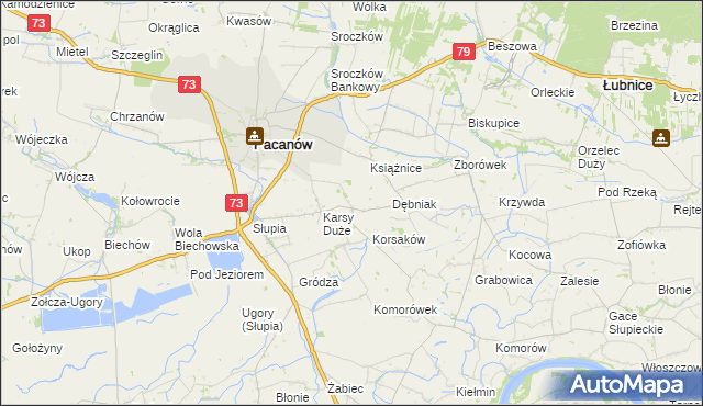 mapa Karsy Małe, Karsy Małe na mapie Targeo