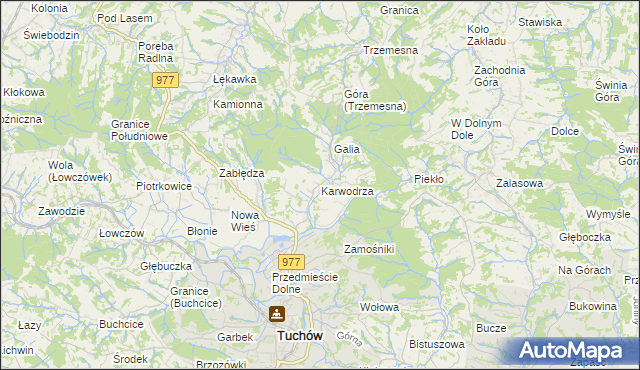 mapa Karwodrza, Karwodrza na mapie Targeo