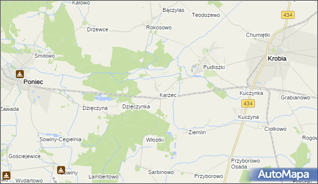 mapa Karzec, Karzec na mapie Targeo