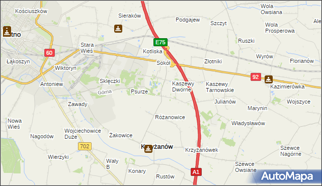 mapa Kaszewy-Spójnia, Kaszewy-Spójnia na mapie Targeo