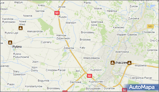 mapa Kąty gmina Sochaczew, Kąty gmina Sochaczew na mapie Targeo