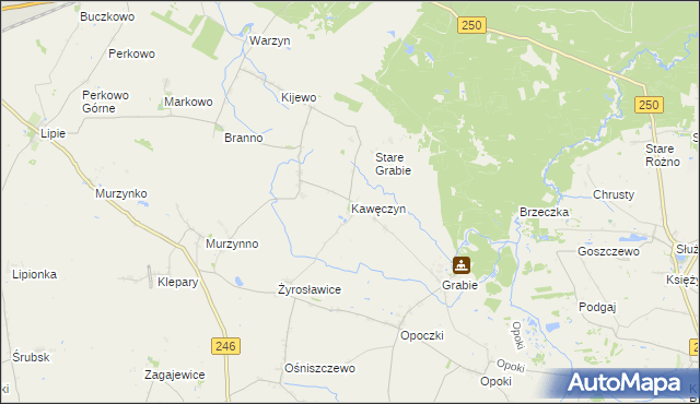 mapa Kawęczyn gmina Gniewkowo, Kawęczyn gmina Gniewkowo na mapie Targeo