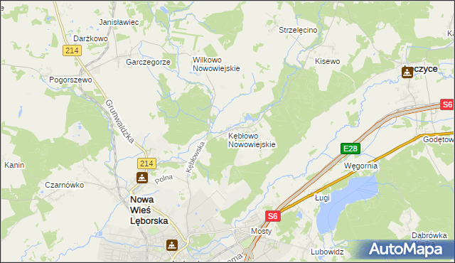 mapa Kębłowo Nowowiejskie, Kębłowo Nowowiejskie na mapie Targeo