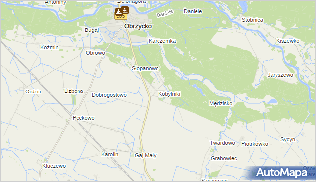 mapa Kobylniki gmina Obrzycko, Kobylniki gmina Obrzycko na mapie Targeo