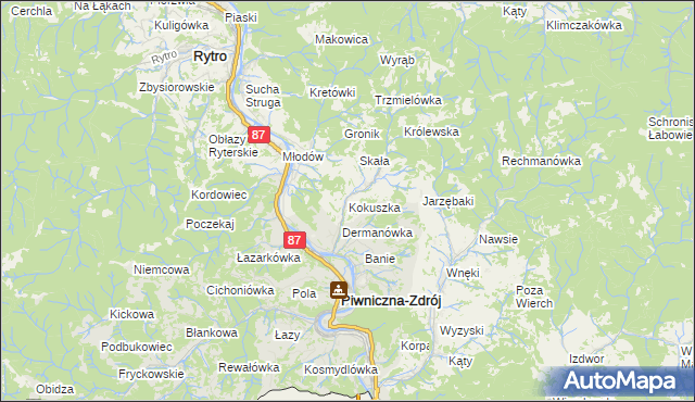 mapa Kokuszka, Kokuszka na mapie Targeo