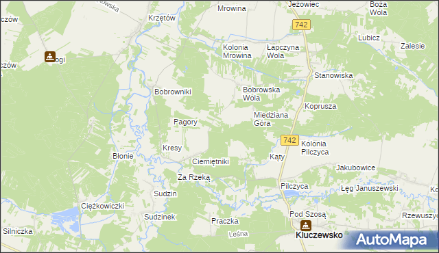 mapa Kolonia Bobrowska Wola, Kolonia Bobrowska Wola na mapie Targeo