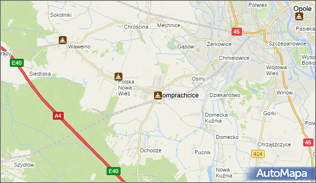 mapa Komprachcice, Komprachcice na mapie Targeo