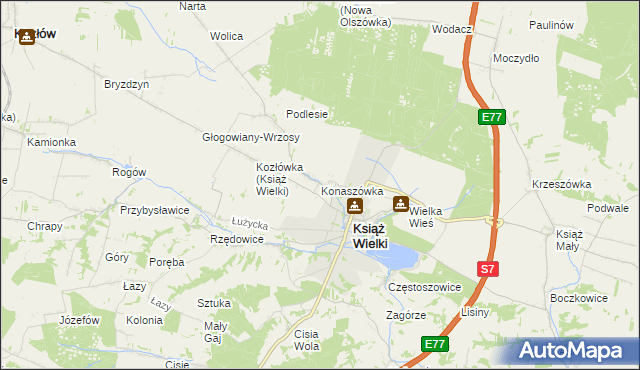 mapa Konaszówka, Konaszówka na mapie Targeo