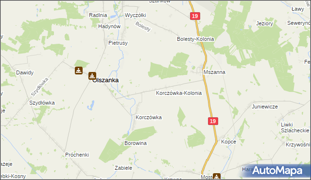 mapa Korczówka-Kolonia, Korczówka-Kolonia na mapie Targeo