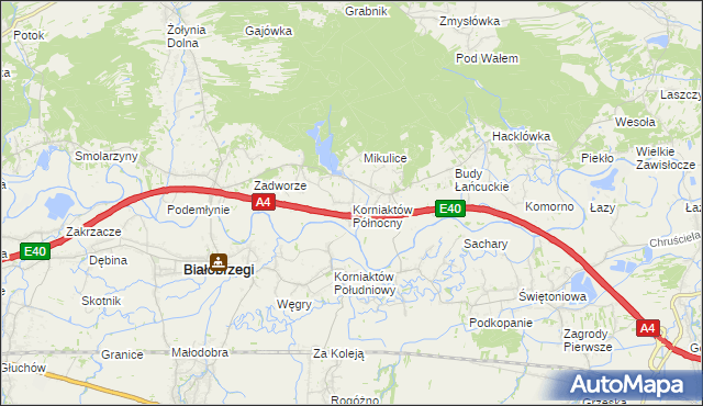 mapa Korniaktów Północny, Korniaktów Północny na mapie Targeo