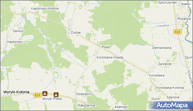 mapa Korolówka-Osada, Korolówka-Osada na mapie Targeo
