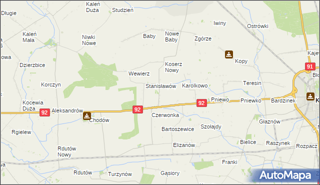 mapa Koserz-Osada, Koserz-Osada na mapie Targeo