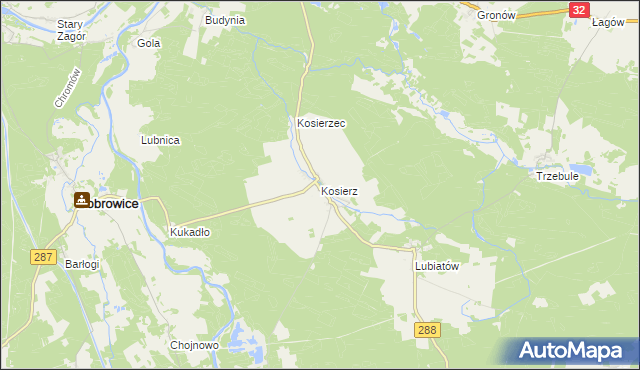 mapa Kosierz, Kosierz na mapie Targeo