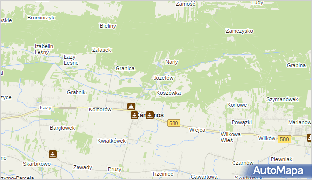 mapa Koszówka, Koszówka na mapie Targeo