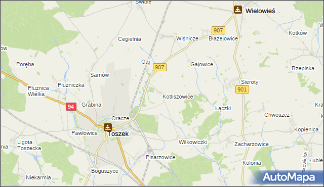 mapa Kotliszowice, Kotliszowice na mapie Targeo