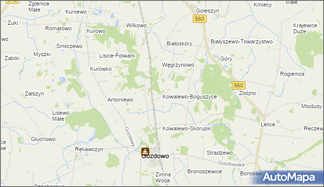 mapa Kowalewo-Boguszyce, Kowalewo-Boguszyce na mapie Targeo