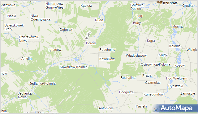 mapa Kowalków, Kowalków na mapie Targeo