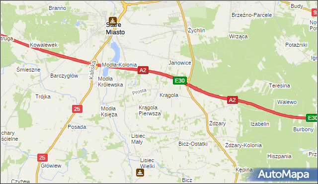 mapa Krągola, Krągola na mapie Targeo