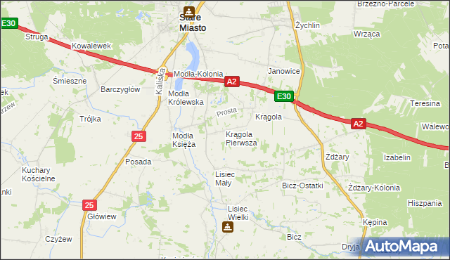 mapa Krągola Pierwsza, Krągola Pierwsza na mapie Targeo