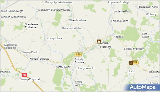 mapa Krasowo-Częstki, Krasowo-Częstki na mapie Targeo