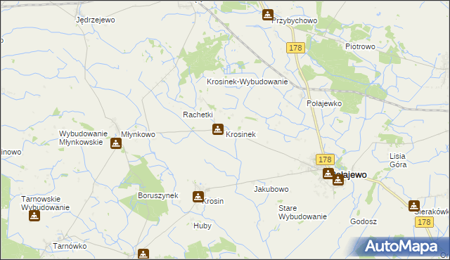 mapa Krosinek, Krosinek na mapie Targeo