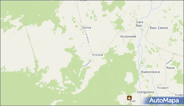 mapa Krynica gmina Trzcianne, Krynica gmina Trzcianne na mapie Targeo