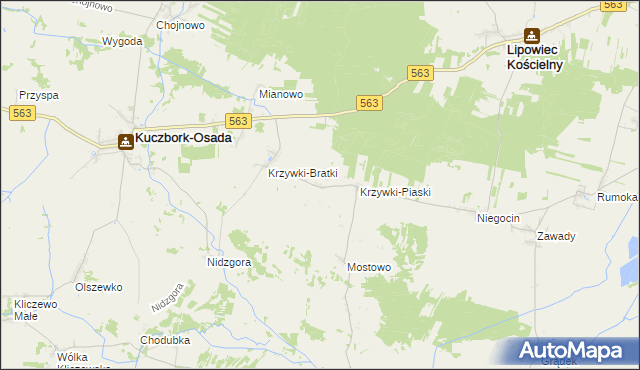 mapa Krzywki-Bośki, Krzywki-Bośki na mapie Targeo