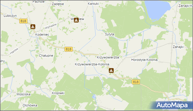 mapa Krzywowierzba, Krzywowierzba na mapie Targeo