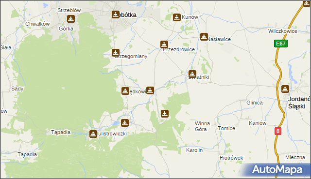 mapa Księginice Małe, Księginice Małe na mapie Targeo