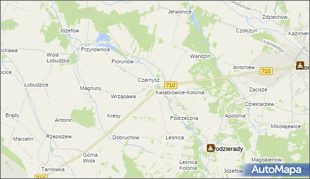 mapa Kwiatkowice-Kolonia, Kwiatkowice-Kolonia na mapie Targeo