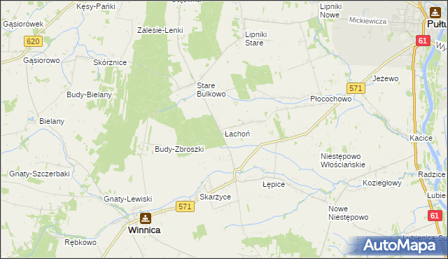 mapa Łachoń, Łachoń na mapie Targeo