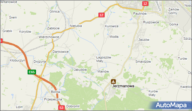 mapa Łagoszów Mały, Łagoszów Mały na mapie Targeo