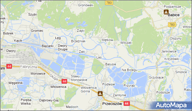 mapa Las gmina Przeciszów, Las gmina Przeciszów na mapie Targeo