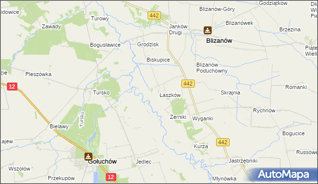 mapa Łaszków, Łaszków na mapie Targeo