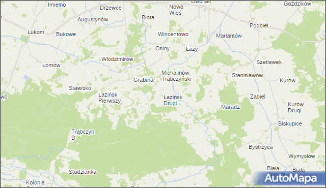 mapa Łazińsk Drugi, Łazińsk Drugi na mapie Targeo