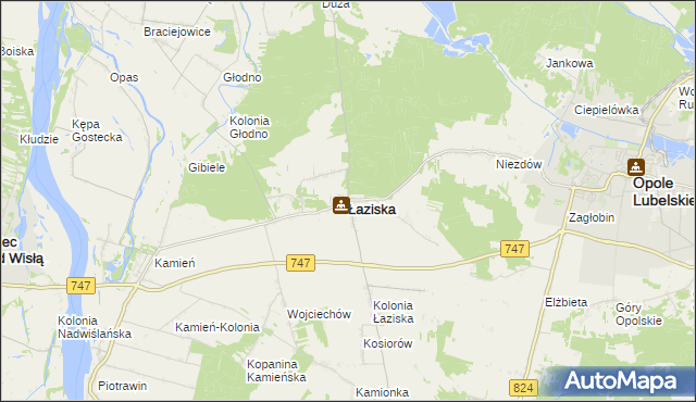 mapa Łaziska powiat opolski, Łaziska powiat opolski na mapie Targeo