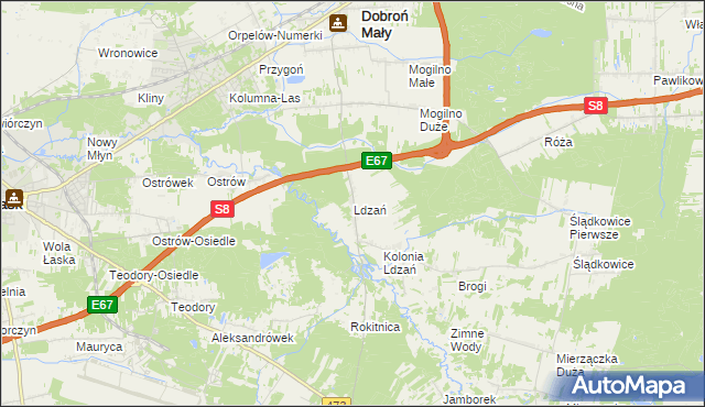 mapa Ldzań, Ldzań na mapie Targeo