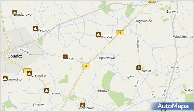 mapa Lęgniszewo, Lęgniszewo na mapie Targeo