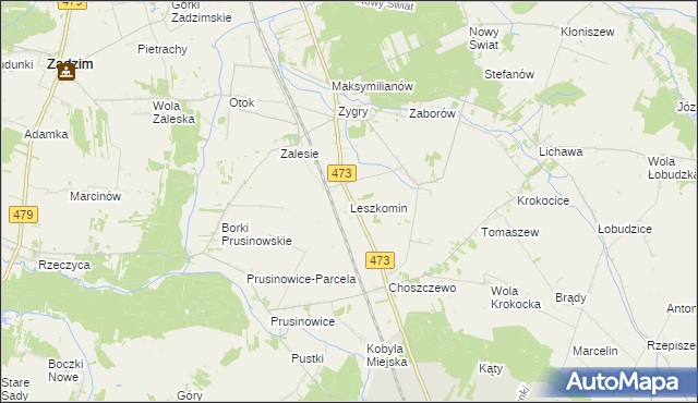 mapa Leszkomin, Leszkomin na mapie Targeo