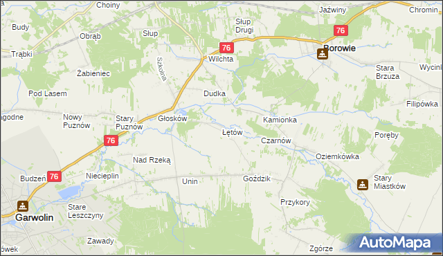 mapa Łętów, Łętów na mapie Targeo