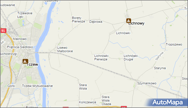 mapa Lichnówki Pierwsze, Lichnówki Pierwsze na mapie Targeo