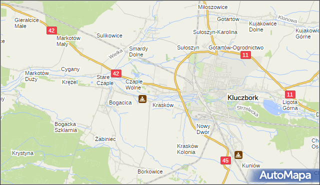 mapa Ligota Dolna gmina Kluczbork, Ligota Dolna gmina Kluczbork na mapie Targeo